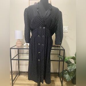 American Vintage Black Polka Dot Long Sleeve Dress
